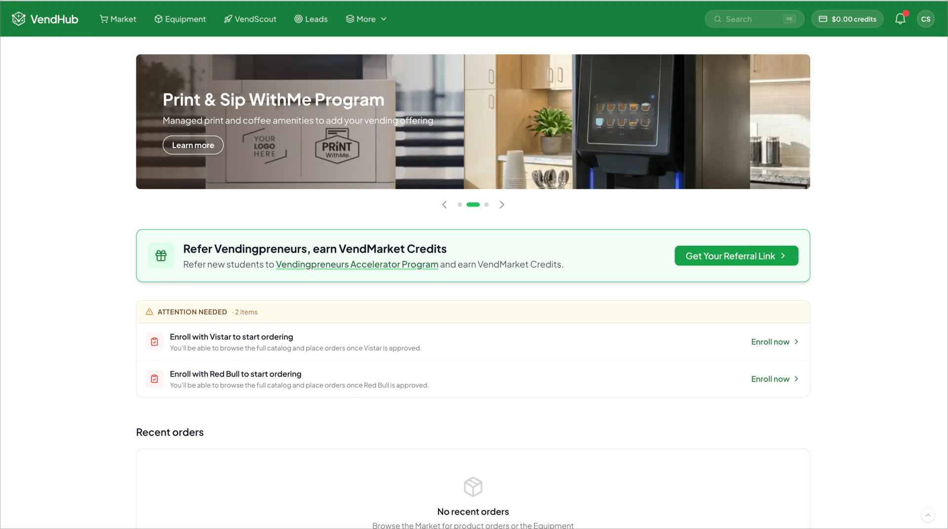 The VendHub operator dashboard